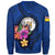 Niue Polynesian Sweater - Floral With Seal Blue - Polynesian Pride