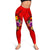 Papua New Guinea Polynesian Women's Leggings - Floral With Seal Red - Polynesian Pride