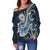 Tahiti Polynesian Women's Off Shoulder Sweater - Ocean Style - Polynesian Pride