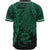 Tuvalu Polynesian Baseball Shirt - Tribal Wave Tattoo Green - Polynesian Pride