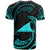 Tokelau Polynesian All Over T Shirt Neon Blue Tribal Wave - Polynesian Pride