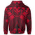 Hawaii Polynesian Zip up Hoodie Red Kanaka Maoli Map - Polynesian Pride