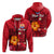 Custom Tahiti Maohi Zip Hoodie Hibiscus With Tribal LT12 Unisex Red - Polynesian Pride