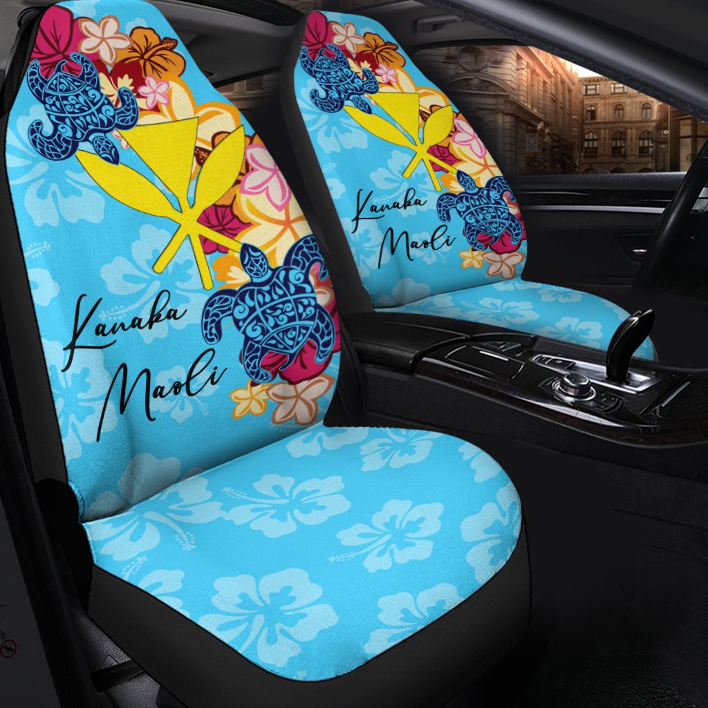 Hawaii Kanaka Maoli Car Seat Cover - Tropical Style Universal Fit Blue - Polynesian Pride