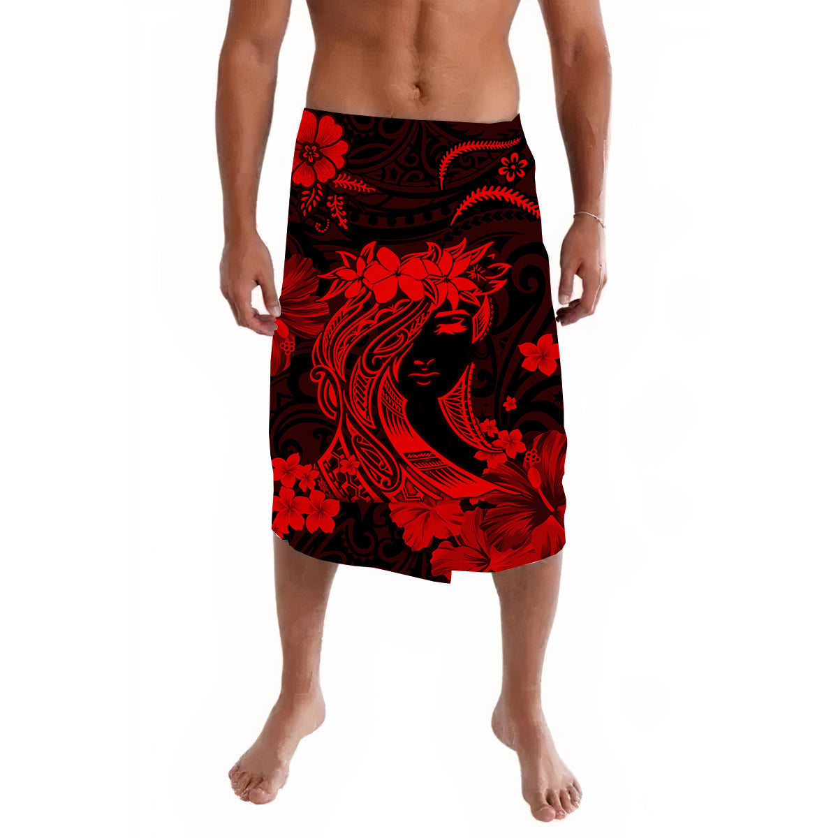 Hawaii Lavalava Polynesian Red Attractive Hula Girl LT13 Red - Polynesian Pride