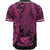 Samoa Polynesian Baseball Shirt - Tribal Wave Tattoo Pink - Polynesian Pride