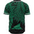 Tokelau Polynesian Custom Personalised Baseball Shirt - Tribal Wave Tattoo Green - Polynesian Pride