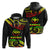 Hawaii Zip up Hoodie Tribal Pattern Reggae LT12 Unisex Black - Polynesian Pride