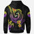 Tahiti Custom Hoodie Plumeria Flowers with Spiral Patterns - Polynesian Pride