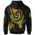 New Caledonia Custom Zip up Hoodie Reggae Plumeria Flowers with Spiral Patterns - Polynesian Pride