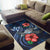 Kosrae Polynesian Area Rug - Blue Turtle Hibiscus - Polynesian Pride