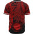 Northern Mariana Islands Polynesian Baseball Shirt - Tribal Wave Tattoo Red - Polynesian Pride