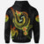 Tahiti Custom Hoodie Reggae Plumeria Flowers with Spiral Patterns - Polynesian Pride