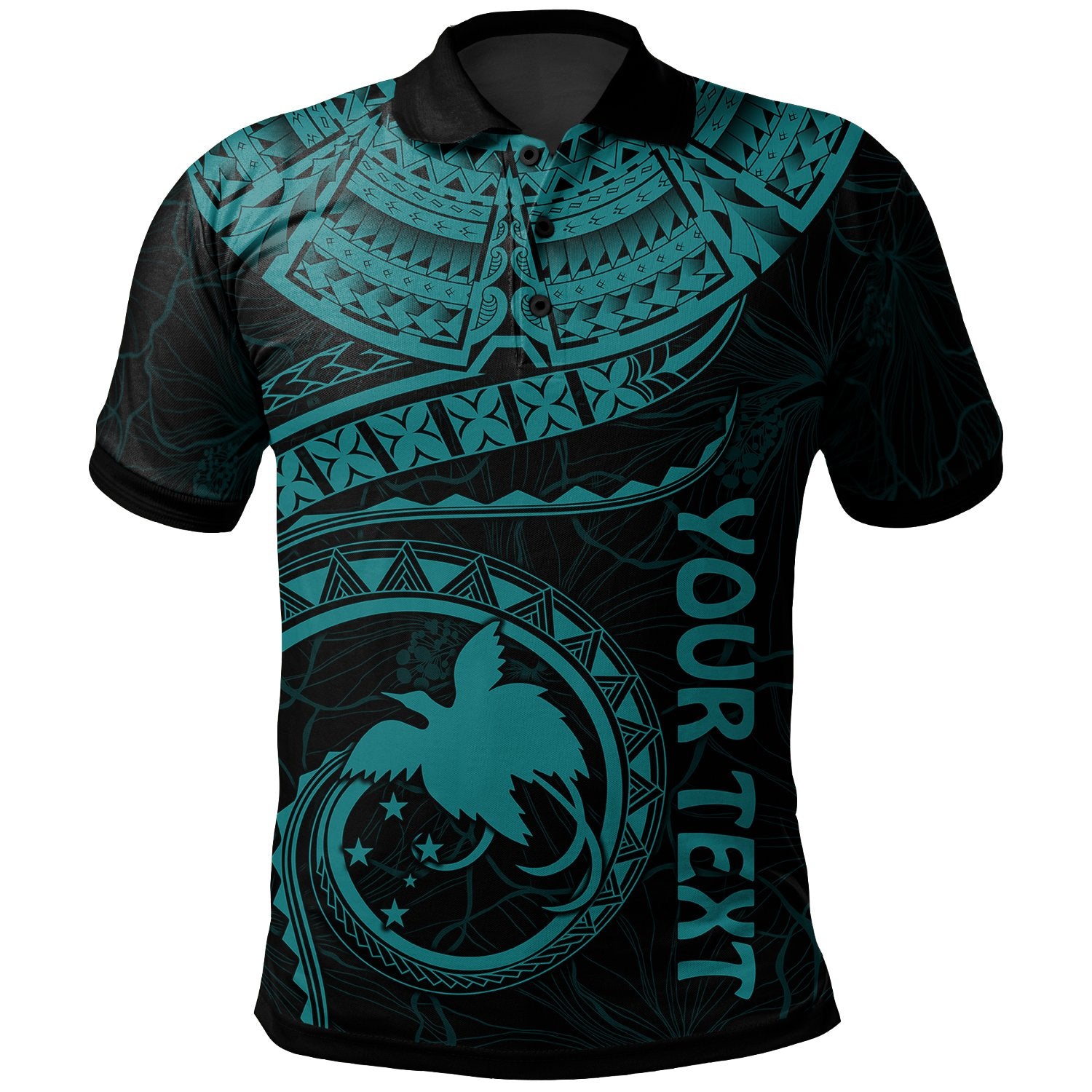 Papua New Guinea Polynesian Custom Polo Shirt Papua New Guinea Waves (Turquoise) Unisex Turquoise - Polynesian Pride