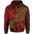 Guam Polynesian Hoodie Red Shark Polynesian Tattoo Unisex Red - Polynesian Pride