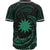 Nauru Polynesian Baseball Shirt - Green Tribal Wave - Polynesian Pride