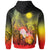 Marshall Islands Custom Hoodie Humpback Whale with Tropical Flowers (Yellow) - Polynesian Pride