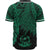 Vanuatu Polynesian Baseball Shirt - Tribal Wave Tattoo Green - Polynesian Pride