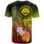 Custom Fsm T Shirt Humpback Whale with Tropical Flowers (Yellow) - Polynesian Pride