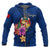 Tonga Polynesian Zip up Hoodie Floral With Seal Blue Unisex Blue - Polynesian Pride