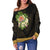 Tahiti Women's Off Shoulder Sweater - Polynesian Gold Patterns Collection - Polynesian Pride