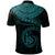 New Caledonia Polynesian Custom Polo Shirt Polynesian Waves (Turquoise) - Polynesian Pride