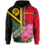 Vanuatu Zip up Hoodie Vanuatu Flag with Hibiscus Unisex Red - Polynesian Pride