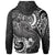 Pohnpei Zip up Hoodie White Shark Polynesian Tattoo - Polynesian Pride