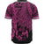 Tonga Polynesian Baseball Shirt - Tribal Wave Tattoo Pink - Polynesian Pride