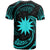 Nauru Polynesian All Over T Shirt Neon Blue Tribal Wave - Polynesian Pride