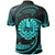 Tahiti Polynesian Polo Shirt Neon Blue Tribal Wave - Polynesian Pride