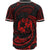 Tonga Polynesian Baseball Shirt - Red Tribal Wave - Polynesian Pride