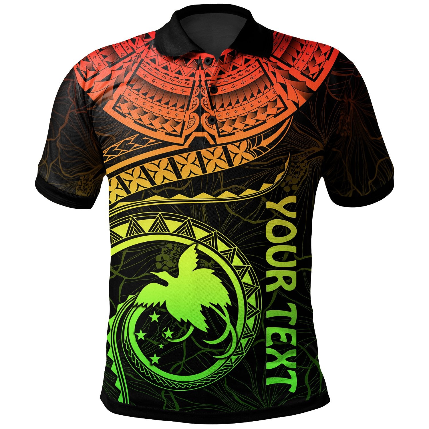 Papua New Guinea Polynesian Custom Polo Shirt Papua New Guinea Waves (Reggae) Unisex Reggae - Polynesian Pride