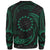 Cook Islands Polynesian Custom Personalised Sweater - Green Tribal Wave - Polynesian Pride