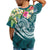 Fiji Polynesian T Shirt Summer Plumeria (Turquoise) - Polynesian Pride