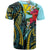 Hawaii T Shirt Turquoise Gold Tribal Pattern and Hibiscus Plumeria - Polynesian Pride