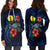 New Caledonia Polynesian Hoodie Dress - Blue Turtle Hibiscus - Polynesian Pride