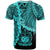 Samoa Polynesian T Shirt Tribal Wave Tattoo Neon Blue - Polynesian Pride