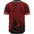 Yap Polynesian Baseball Shirt - Tribal Wave Tattoo Red - Polynesian Pride