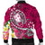 Fiji Men's Bomber Jacket - Turtle Plumeria (Pink) - Polynesian Pride