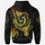 Palau Custom Zip up Hoodie Reggae Plumeria Flowers with Spiral Patterns - Polynesian Pride