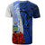 Solomon Islands Polynesian T Shirt Coat of Arm With Hibiscus Blue - Polynesian Pride