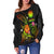 Nauru Polynesian Women's Off Shoulder Sweater - Legend of Nauru (Reggae) - Polynesian Pride