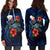 Philippines Polynesian Hoodie Dress - Blue Turtle Hibiscus - Polynesian Pride