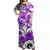 Hawaii Off Shoulder Long Dress Polynesian and Purple Hibiscus LT13 Women Purple - Polynesian Pride