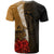 Fiji Polynesian T Shirt Coat of Arms With Hibiscus Gold - Polynesian Pride