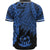 Vanuatu Polynesian Baseball Shirt - Tribal Wave Tattoo Blue - Polynesian Pride