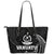 Vanuatu Polynesian Leather Tote Bag - White Tribal Wave Black - Polynesian Pride