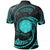 Northern Mariana Islands Polynesian Polo Shirt Neon Blue Tribal Wave - Polynesian Pride