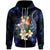 Tonga Polynesian Zip up Hoodie Turtle With Plumeria Flowers Unisex Blue - Polynesian Pride